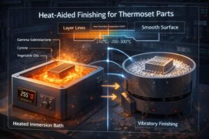 Brevetto AMT per la finitura assistita dal calore per velocizzare l’abrasione di parti stampate in 3d in termoindurente
