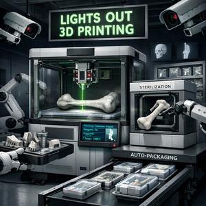 Un brevetto immagina una fabbrica “lights‑out” per impianti stampati in 3D