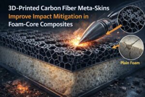 Meta‑skins in fibra di carbonio stampata in 3D per pannelli sandwich più resistenti agli impatti