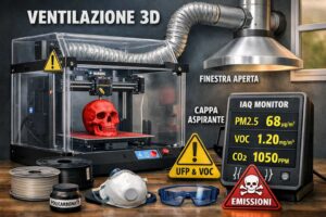 Studio, la ventilazione “casalinga” per stampanti 3D spesso non basta a ridurre le emissioni