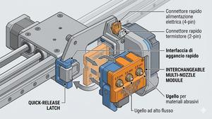 Creality lavora a un modulo multi‑ugello intercambiabile per la stampa 3D FFF