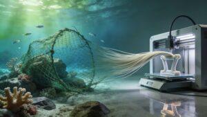 Un processo per trasformare vecchie reti da pesca in filamento di nylon per stampanti 3D da Nuttapol Risangud della Chulalongkorn University