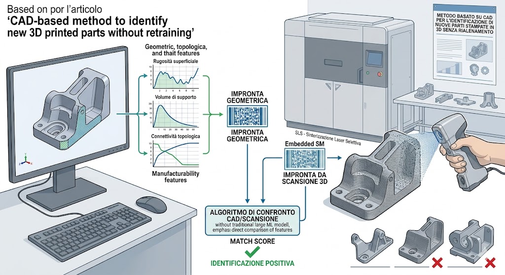 Metodo CAD‑based per identificare nuove parti stampate in 3D senza riaddestrare il modello