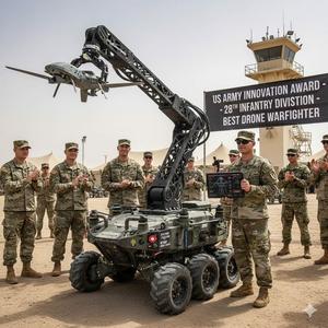 Project R.E.D., AI e braccio robotico stampato in 3D per recuperare droni sul campo di battaglia la 28th Infantry Division vince la Best Drone Warfighter