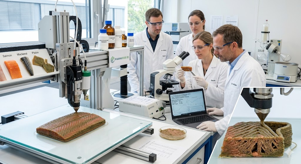 Inchiostro di stampa 3D a base di microalghe per replicare la consistenza del pesce