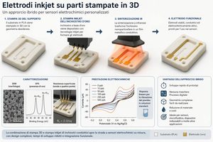 Elettrodi inkjet su parti stampate in 3D, un approccio ibrido per sensori più rapidi da sviluppare