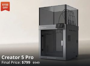 Flashforge Creator 5 Pro  segnalato un problema nel percorso dello spurgo del filamento