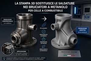La stampa 3D in metallo elimina le saldature nei bruciatori a metanolo per celle a combustibile di Blue World Technologies