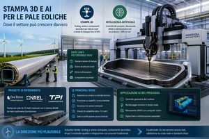 Pale eoliche, la stampa 3D e l’AI accelerano su stampi e tooling più che sulle strutture complete