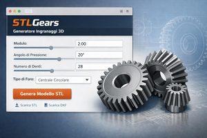STLGears, il generatore online che crea modelli parametrici di ingranaggi pronti per la stampa 3D