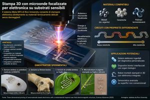 Rice University sviluppa una stampa 3D a microonde per l’elettronica su polimeri, osso e foglie