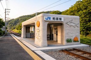 Giappone, la stazione di Hatsushima diventa un test per la prefabbricazione 3D ferroviaria, ABB e Serendix collaborano con JR West per una stazione ferroviaria stampata in 3D