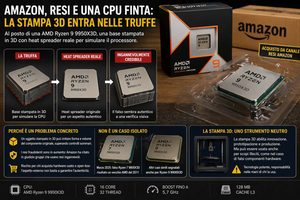 Amazon e resi fraudolenti, una CPU AMD Ryzen 9 9950X3D sostituita con una replica stampata in 3D
