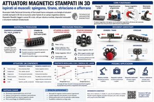 Attuatori magnetici stampati in 3D ispirati ai muscoli  spingono, tirano, strisciano e afferrano