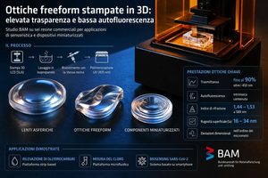 Ottiche freeform da stampante SLA, lo studio BAM di Berlino sulle resine trasparenti a bassa autofluorescenza