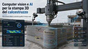 Intelligenza artificiale e stampa 3D del calcestruzzo  controllare i difetti mentre il muro nasce