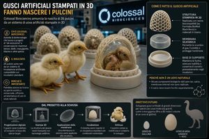 Colossal Biosciences fa nascere pulcini da un sistema di uova e gusci artificiali stampati in 3D. Andiamo verso Jurassic Park