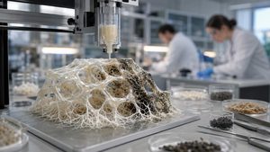 TU Delft stampa in 3D materiali viventi a base di micelio che si funzionalizzano durante la crescita