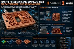 Piastre fredde in rame stampate in 3D per raffreddare meglio i chip dei data center