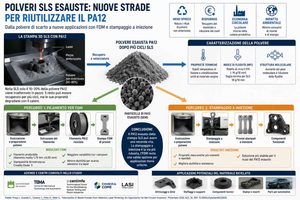 Polveri SLS esauste nuove strade per riutilizzare il PA12 nella stampa 3D e nello stampaggio a iniezione