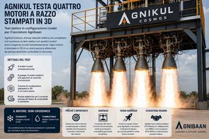 Agnikul testa quattro motori a razzo stampati in 3D in un unico cluster