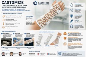 Castomize da Singapore un’ortesi stampata in 3D pensata per sostituire il gesso nella vita quotidiana
