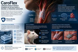 CaroFlex l’impianto bioelettronico stampato in 3D che punta a trattare l’ipertensione resistente