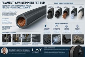 Filamenti cavi riempibili per FDM Kai Parthy propone un nuovo modo di usare polveri, fibre e fili nella stampa 3D