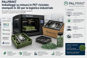 Palprint stampa in 3D imballaggi su misura in PET riciclato per la logistica industriale