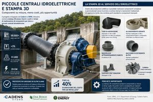 Componenti idroelettrici stampati in 3D il progetto Cadens e ORNL