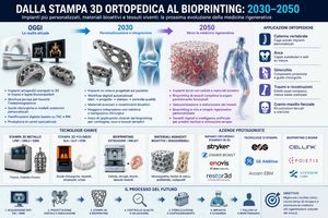 Dalla stampa 3D ortopedica al bioprinting verso impianti più personalizzati e tessuti viventi