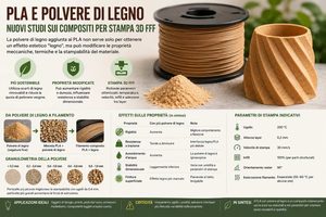 Stampa 3D con PLA e segatura nuovi studi sui compositi bio-based