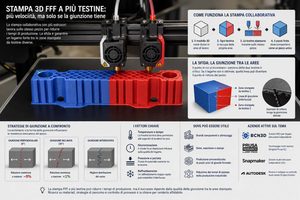 Stampa 3D FFF a più testine il nodo da risolvere è la giunzione tra estrusori