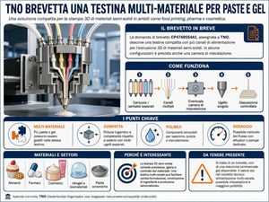 TNO brevetta una testina multi-materiale per l’estrusione 3D di paste, gel e materiali semi-solidi