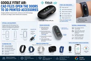 Google pubblica i file CAD del Fitbit Air per creare accessori stampabili in 3D