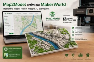 Map2Model arriva su MakerWorld  creare mappe 3D stampabili da luoghi reali diventa più semplice