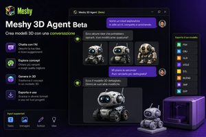 Meshy 3D Agent Beta porta la creazione 3D dentro una conversazione