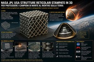 NASA JPL usa strutture reticolari stampate in 3D per proteggere i campioni di Marte al rientro sulla Terra