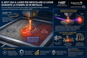 Il NIST studia un laser che mescola le leghe durante la stampa 3D in metallo