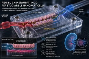Reni su chip stampati in 3D per studiare meglio il comportamento delle nanoparticelle, reni miniaturizzati in laboratorio per valutare meglio i nanomateriali