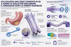 NYU sviluppa uno stent stampato in 3D a forma di giglio per migliorare il drenaggio dopo le perdite gastriche