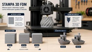 Altezza layer e diametro dell’ugello: le due impostazioni che decidono qualità e tempi nella stampa 3D FDM