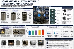 Cilindri metallici stampati in 3D sottoposti a prove di implosione per le applicazioni sottomarine