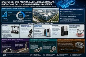 La stampa 3D nell’Asia-Pacifico cambia scala  la Cina guida il mercato consumer, mentre crescono le applicazioni industriali