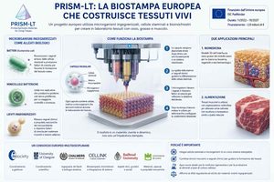 PRISM-LT, la biostampa europea che usa microrganismi ingegnerizzati per costruire tessuti vivi