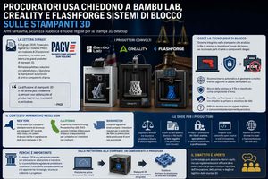 Procuratori USA chiedono a Bambu Lab, Creality e Flashforge di adottare sistemi di blocco per le stampanti 3D