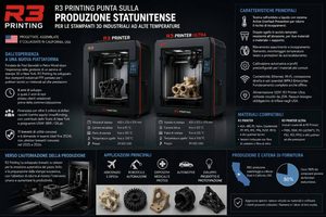 R3 Printing punta sulla produzione statunitense per le stampanti 3D industriali ad alte temperature