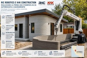 RIC Robotics e K4K Construction realizzano a Sacramento una casa con pareti stampate in 3D
