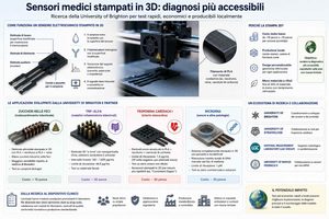 Sensori medici stampati in 3D a pochi centesimi: la ricerca di Brighton punta a diagnosi più accessibili