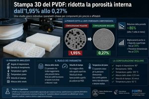 Stampa 3D del PVDF uno studio riduce la porosità interna dall’1,95% allo 0,27%